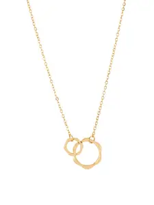BEWITCHED Gold-Toned Double Ring Charm Pendant With Chain