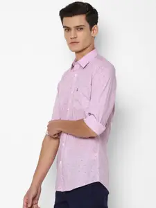 Allen Solly Men Purple Slim Fit Printed Casual Shirt