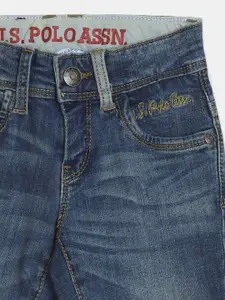 U.S. Polo Assn. Kids Boys Blue Slim Fit Light Fade Jeans