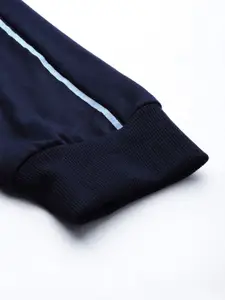 Harvard Men Navy Blue Side Striped Joggers