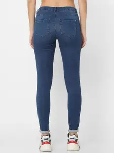 ONLY Women Blue Skinny Fit High-Rise Light Fade Stretchable Jeans