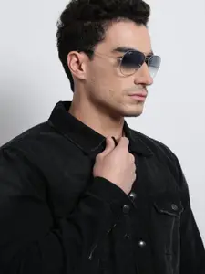 RAY-BAN Men Gradient Blue Lens Pilot Sunglasses - 0RB3025I003/3F62