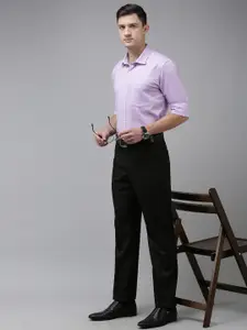 Park Avenue Men Violet Self-designed Pure Cotton Slim Fit Formal Shirt