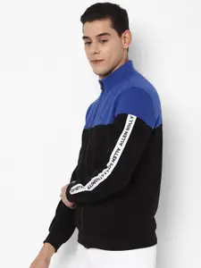 Allen Solly Men Black Colourblocked Sweatshirt