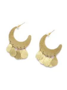 PANASH Gold-Toned Contemporary Half Hoop Earrings