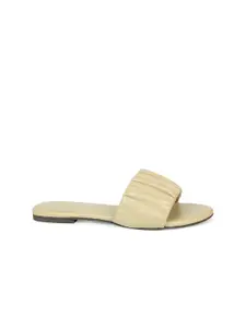 Inc 5 Women Beige Solid Open Toe Flats