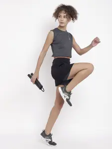 CHKOKKO Grey Melange Crop Top