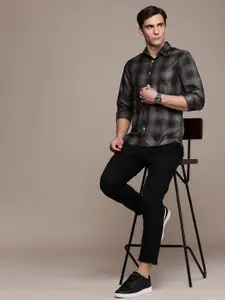 Calvin Klein Jeans Men Black Tartan Checked Casual Shirt