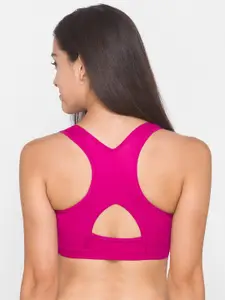 Candyskin Pink Solid Padded Everyday Sports Bra