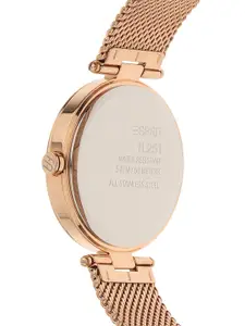 ESPRIT Women Rose Gold-Toned Embellished Dial Bracelet Style Watch - ES1L251M0065