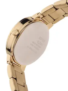 ESPRIT Women White Embellished Dial & Gold Toned Stainless Steel Bracelet Style Straps Analogue Watch
