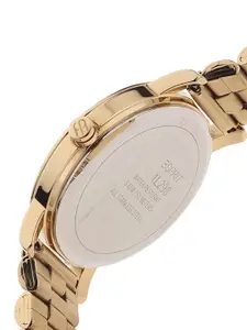 ESPRIT Women Copper-Toned Embellished Dial & Gold Toned Stainless Steel Straps Analogue Watch ES1L298M0065