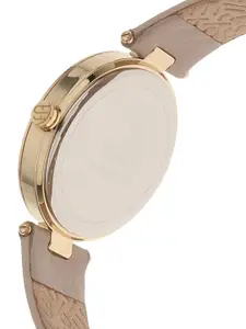 ESPRIT Woman Silver-Toned Dial & Beige Leather Straps Analogue Watch