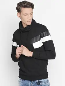 Basics Men Black Striped Sporty Jacket