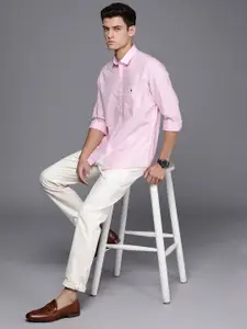 Louis Philippe Sport Men Pink Slim Fit Pure Cotton Casual Shirt