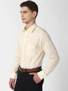 Peter England Men Yellow Formal Shirt
