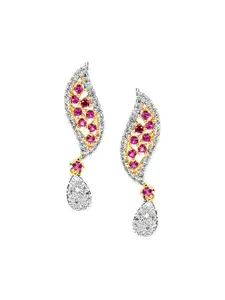 Voylla Gold-toned & Red Sparkling CZ Pendant Set