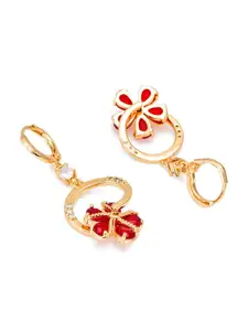 aadita Rose Gold Contemporary Drop Earrings