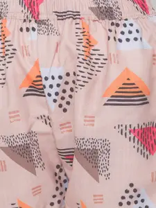 FashionRack Women Beige & White 2 Printed Lounge Shorts