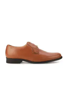 Bata Men Tan Brown Solid Formal Derbys