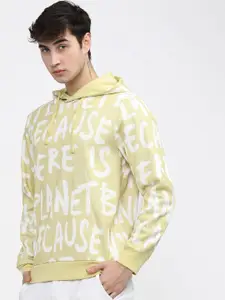 HIGHLANDER Men Green Printed Hooded Sweatshirt