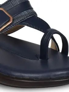 Ajanta Women Black Ethnic Wedge Heel Sandals