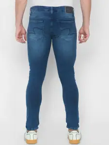 SPYKAR Men Blue Skinny Fit Low-Rise Heavy Fade Pure Cotton Jeans