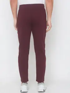 SPYKAR Men Maroon Solid Slim Fit Track Pants