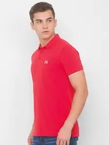 SPYKAR Men Blue Polo Collar Pockets Slim Fit T-shirt