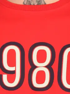 Flying Machine Men Red Printed Sweatshirt