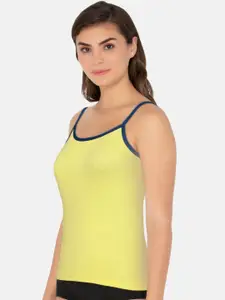 Amante Women Yellow Solid Pure Cotton Camisole