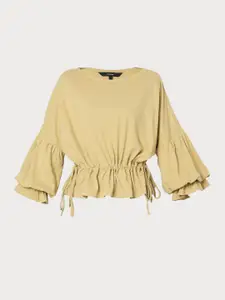 Vero Moda Olive Green Cinched Waist Top