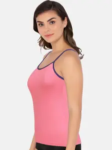 Amante Women Pink Solid Pure Cotton Camisole
