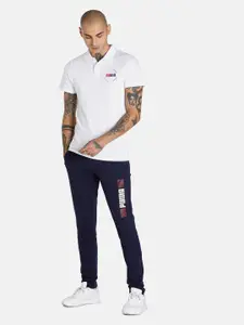 Puma Men White Polo Collar Slim Fit Cotton T-shirt