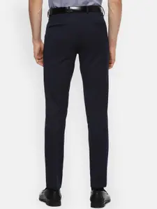 Louis Philippe Men Navy Blue Slim Fit Trousers