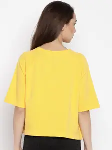 Vero Moda Women Yellow Printed Regular Top