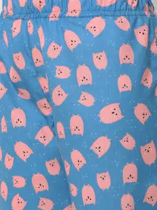 FashionRack Women Pack Of 2 Printed Cotton Lounge Pants