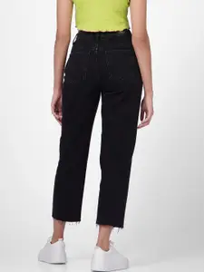 ONLY Women Black Straight Fit High-Rise Jeans