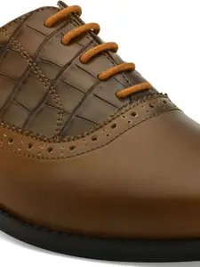San Frissco Men Tan Solid Formal Oxfords