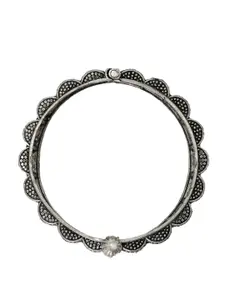 TEEJH Set Of 3 Silver Plated Oxidised Bangle-Style Bracelet