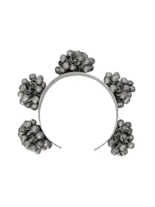 TEEJH Women Set of 3 Oxidised Silver-Toned Brass Silver-Plated Bracelets