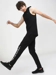 HIGHLANDER Men Black Hooded Slim Fit T-shirt