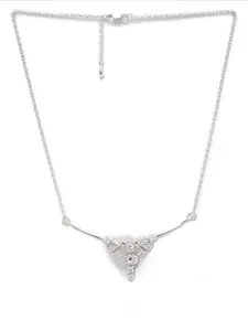 Clara 92.5 Rhodium-Plated CZ-Studded Alice Pendant With Chain