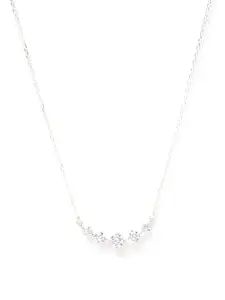 Clara 92.5 Sterling Silver 5 Stone Studded Chain Pendant