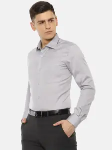 Louis Philippe Permapress Men Grey Formal Shirt