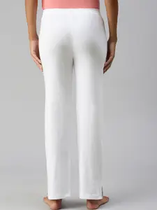 NOT YET by us Women Pack of 2 White & Black Solid Cotton Lounge Pants