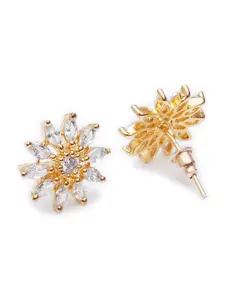 KARATCART Gold-Toned Floral Studs Earrings