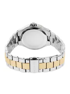 Michael Kors Women Gold-Toned Embellished Lennox Two Tone Watch MK6988