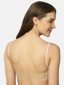 Triumph T-shirt Bra 101 Invisible Wired Half Cup Padded Detachable Multioptional Transparent Backless Party Bra