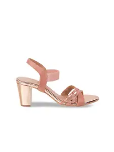 Metro Gold-Toned Block Sandals